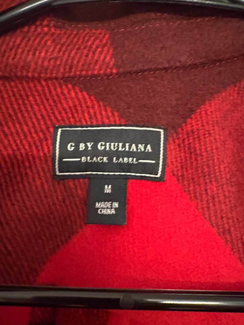 G by Giuliana Red and Dark Red Plaid Belted Wool Coat - Picture 2 of 4